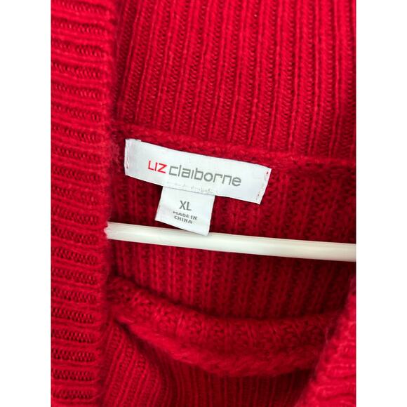 Liz Claiborne Women's Rumba Red Mock Neck Sweater - XL NWT - Picture 6 of 9